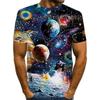 Men's Graphic Galaxy T Shirt Short Sleeve T Shirt 3D Print Round Neck Shirt Exaggerated Basic Daily Weekend