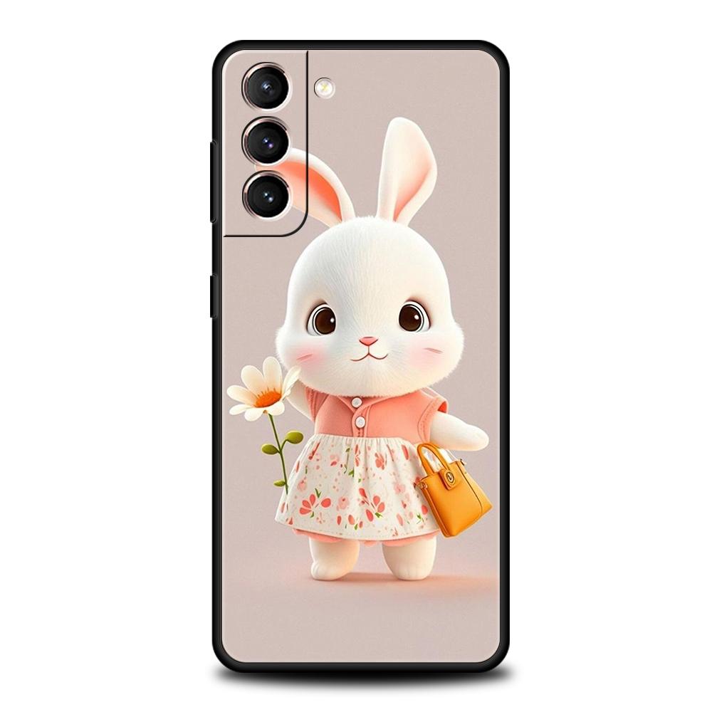 Милый Кролик в Фиолетовой Шляпе Чехол для Samsung Galaxy S24 S23 S22 S20 S21 FE Ultra S24 S23 S10 S10E S9 S8 Plus 5G Чехол для Телефона