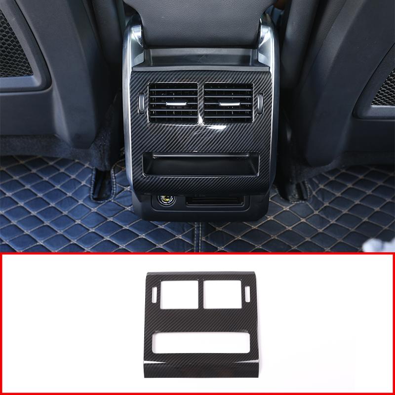 Carbon Fiber Style For Landrover Range Rover Sport RR Sport 2014-2017 ABS Plastic Rear Row AC Outlet Frame Cover
