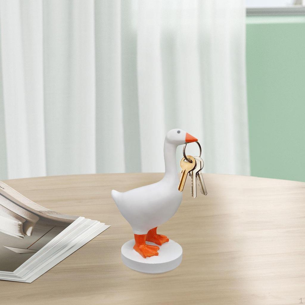Статуэтка Гусь Утка Держатель для ключей Подарки Полимерные аксессуары Скульптура животного для хранения Офис