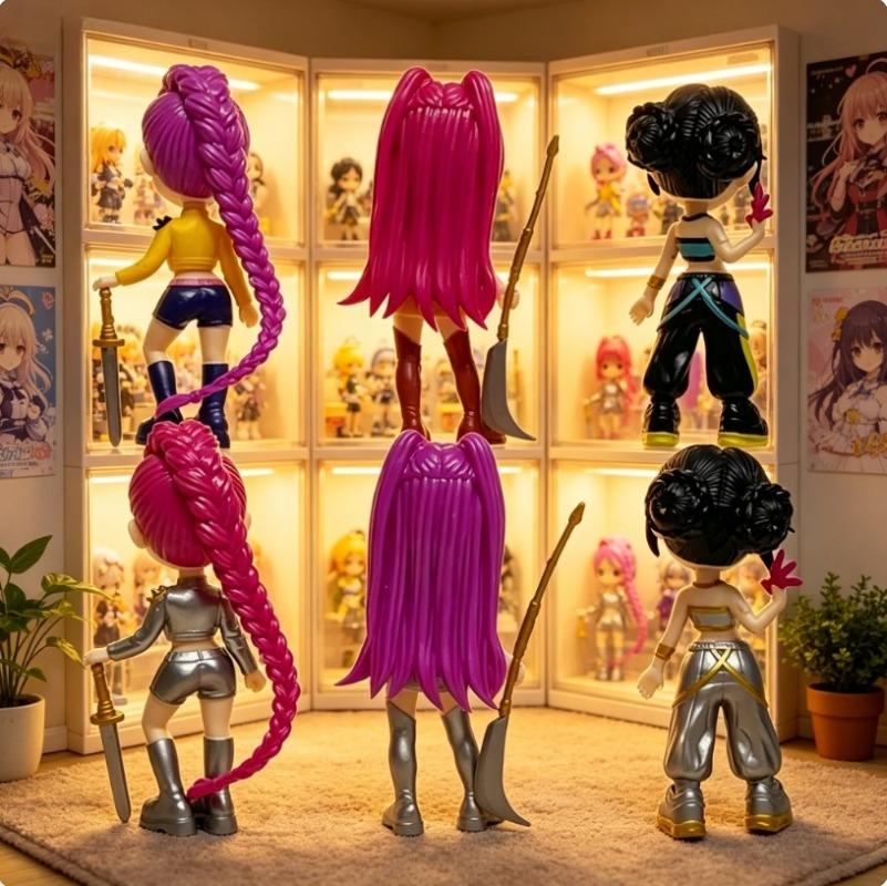 3/6PCS Music Girl Group Idol Figures, 6-Piece Stage Outfit Character Statues, PVC Collectible Dolls for Fans & Desk Decor