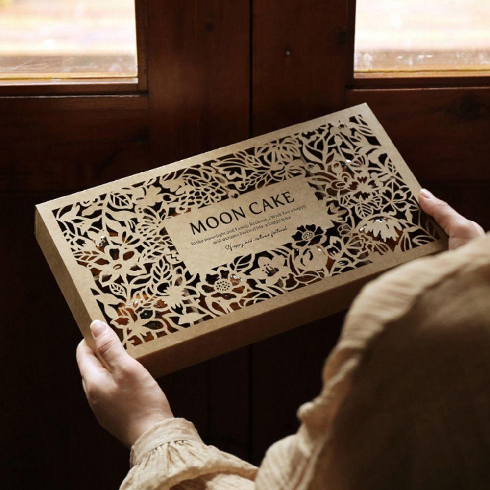 Handmade Mid Autumn Festival Mooncake Box 8 Grids Packaging Boxes Gift Handheld Bag  Festival