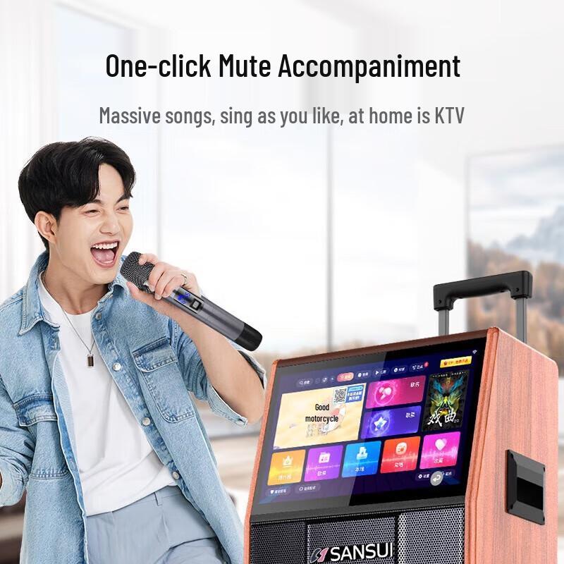 SANSUI PC126 Wooden Portable Karaoke Speaker System