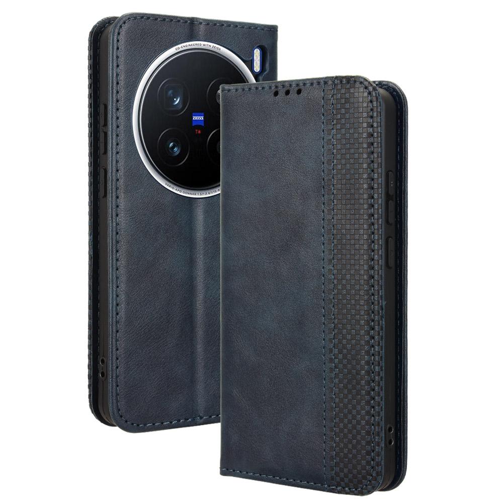 Для vivo X200 Pro 5G кожаный чехол-кошелек подставка ретро текстура чехол для телефона