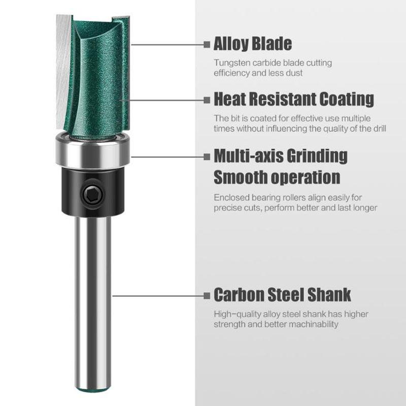 Фреза хвостовик 1/4 дюйма 6 мм фреза для обрезки дерева фреза с двумя лезвиями