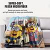 Portable Minions Blanket Ultra Soft Warm Lightweight Flannel Throw Blanket For Sofa Bedroom Living Room Travel Car Office Gift