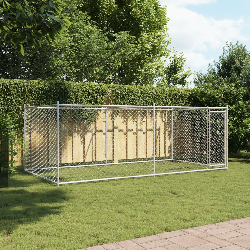 Vidaxl Klatka Dla Psa, Z Drzwiami, Szara, 4X2X1,5 M, Stal