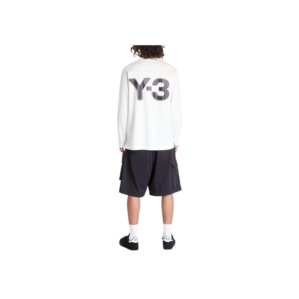 Футболка adidas x Y-3 Logo L/S белая мужская уличная одежда JE9279