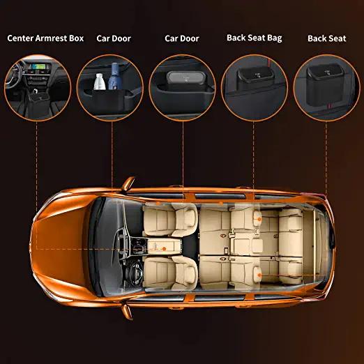 Подвесной автомобильный мусорный бак, автомобильный мусорный пылезащитный чехол, ящик для хранения, ABS, квадратный пресс, мусорное ведро, автомобильные аксессуары для салона автомобиля