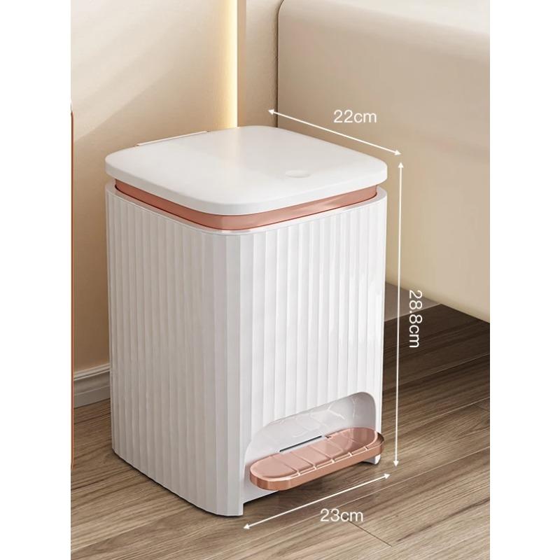 9 л/12 л Роскошный прессованный мусорный бак с крышкой-педалью Большая вместимость мусорного бака Водонепроницаемая мусорная корзина для ванной комнаты