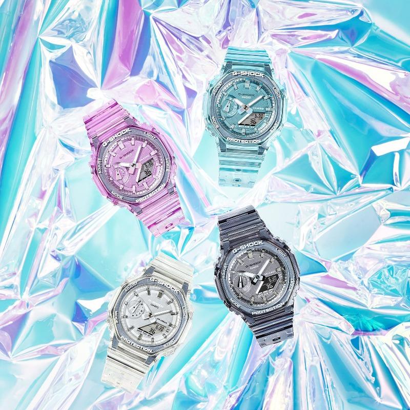 Casio Мужские кварцевые часы с аналоговым циферблатом, ударопрочные, водонепроницаемые 200 м, из смолы GMA-S2100SK-2A