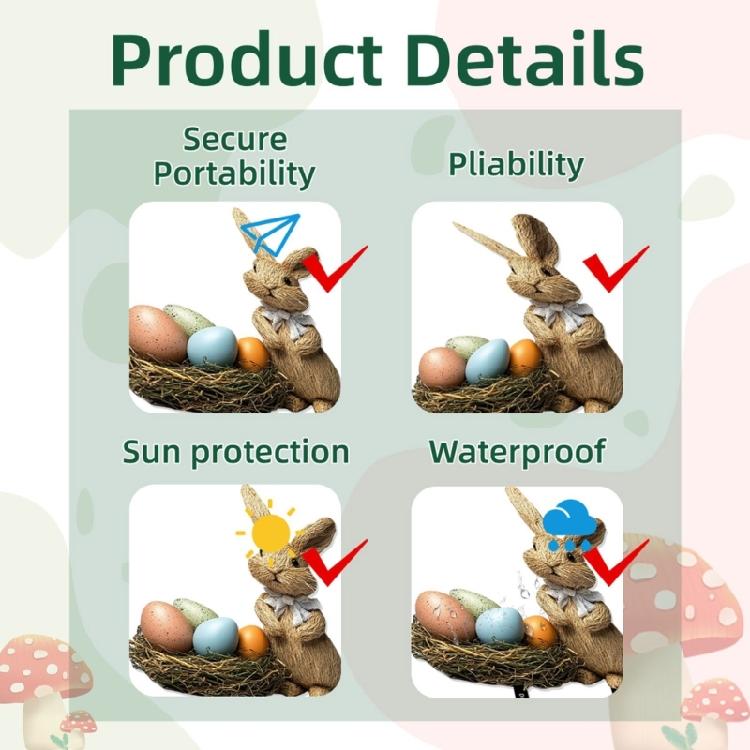 Outdoor Garden Stake Rabbit and Eggs Lawn Sign for Easters and Seasonal Event Elegant Spring Party Yard Decoration