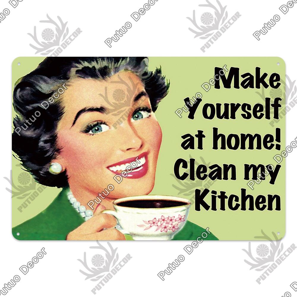 Decor Kitchen Retro Tin Sign Plaque Metal Vintage Iron Painting Wall Art Posters for House Home Dinning Room Decoration