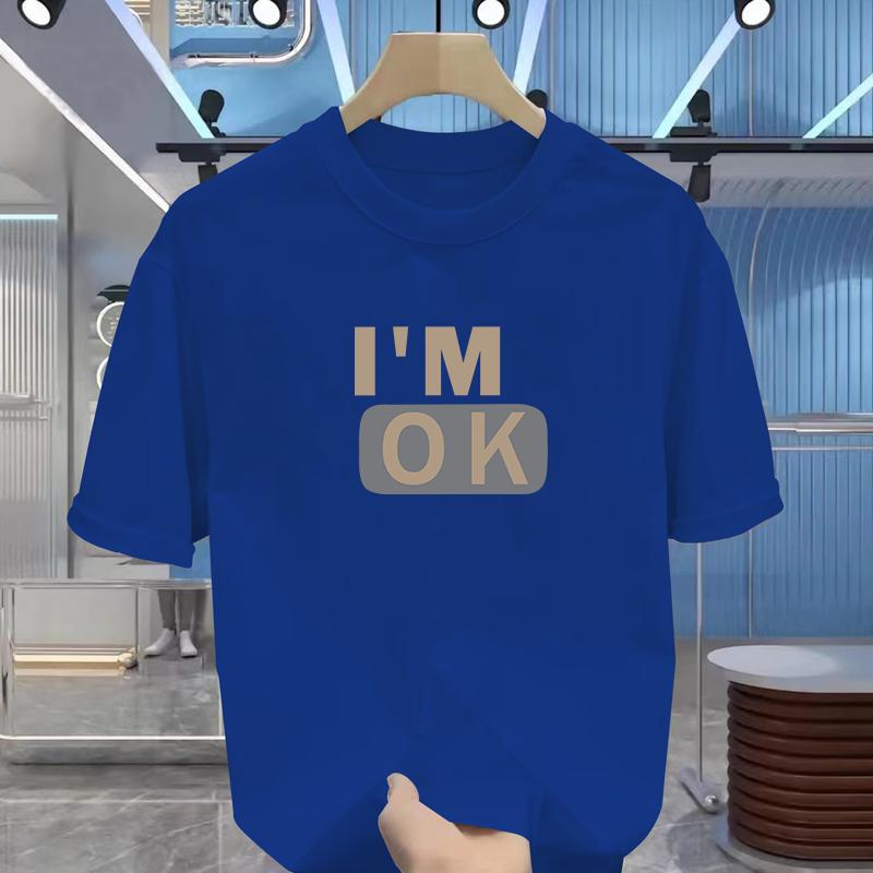 Men's T-shirt Summer Street Jumper T-shirt Men's and Women's Breathable Clothing Classic Letter-printed Cotton Short-sleeved Top