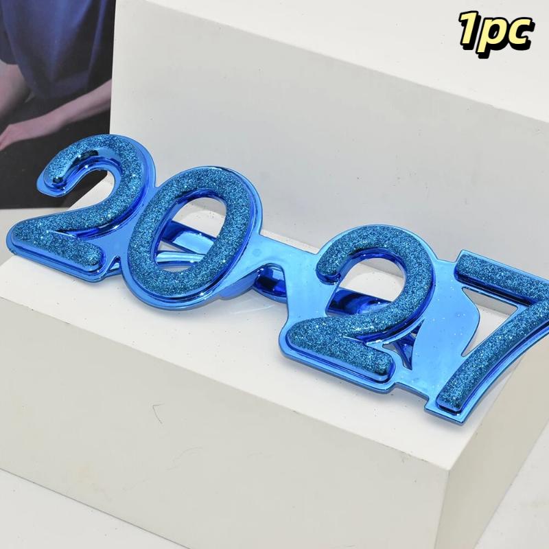 Очки с цифрами 2027 С Новым годом Солнцезащитные очки с бриллиантовым блеском Костюмный реквизит Рождественская вечеринка Декор Забавные очки