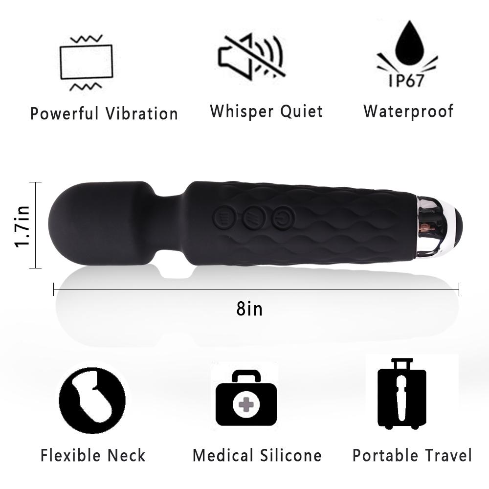 20 Speeds Powerful AV Vibrator Female G Spot Clitoris Nipple Stimulator Magic Wand Dildo Adult Sex Toy for  Women Masturbation