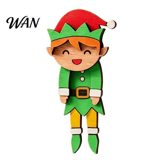 Santa Claus Fridge Magnets Christmas Wooden Dangle Toy, Refrigerator Magnet, Cute Cartoon Small Holiday Gifts for Friends Snowman Elk Magnetic
