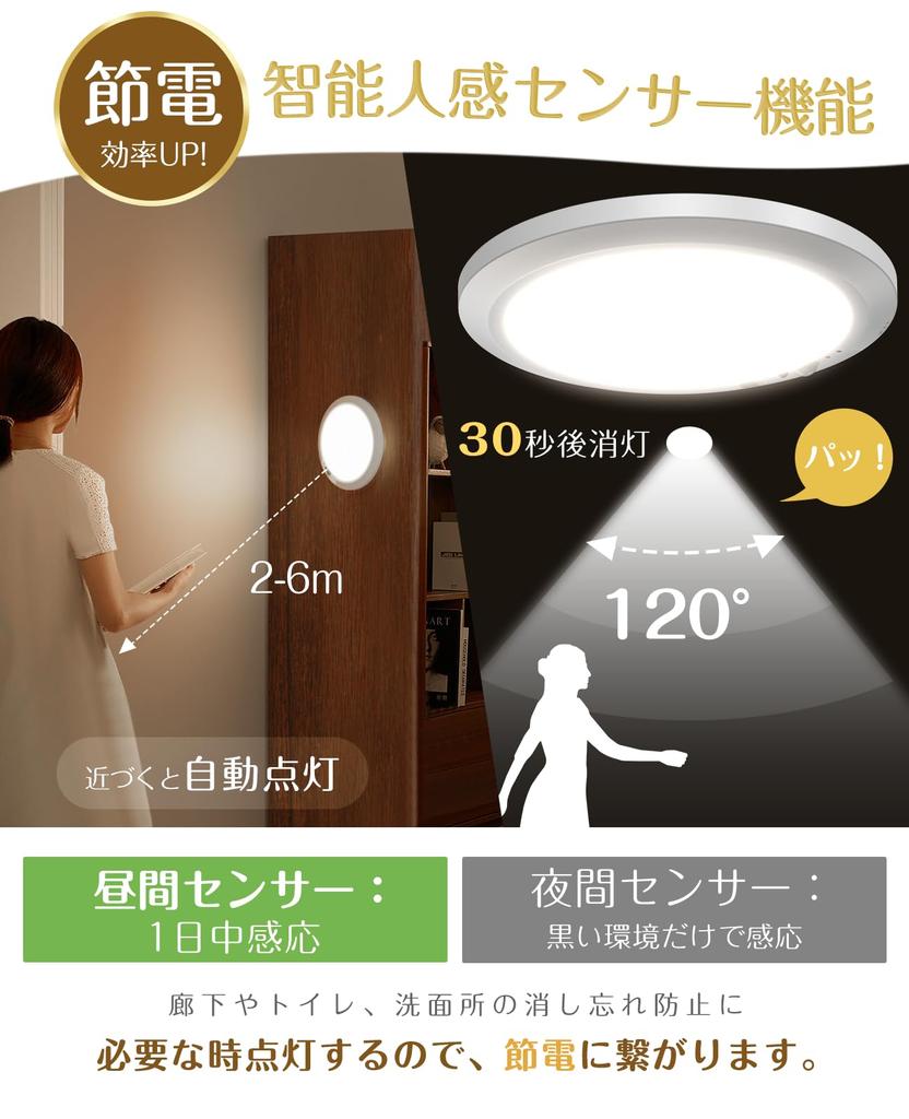 Светодиодный светильник с датчиком движения для помещений, перезаряжаемый через Type-C, с регулировкой яркости и цвета, компактный, 12 Вт, 2000 лм, 5-уровневый таймер, функция памяти,