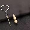 2-in-1 Gourd-Shaped Spoon Keychain & Keyring - Copper Dual-Purpose Lightweight Portable Keychain with Metal Chain, Unique Novelty Design