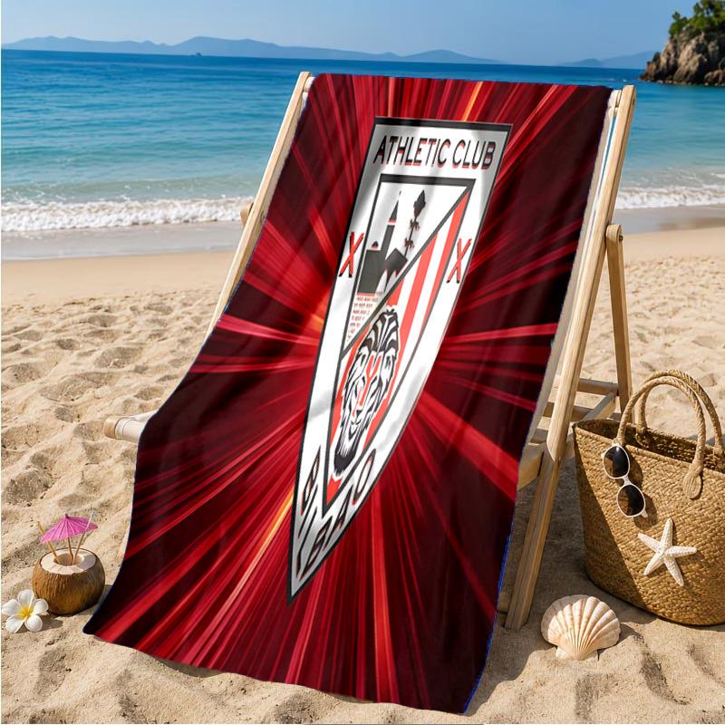 Athletic Club Bilbao Crest Beach Towel Microfiber Beach Towel, Lightweight and Quick-Dry, for Summer Travel, Swimming Pool Fan Birthday Gift