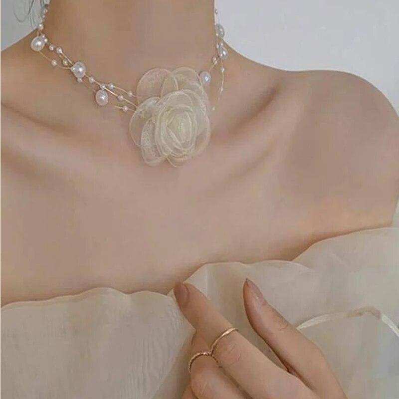 Изысканное колье-чокер с искусственным жемчугом, модный галстук-бабочка на шнуровке, бархатное ожерелье, индивидуальное простое ювелирное изделие для женщин