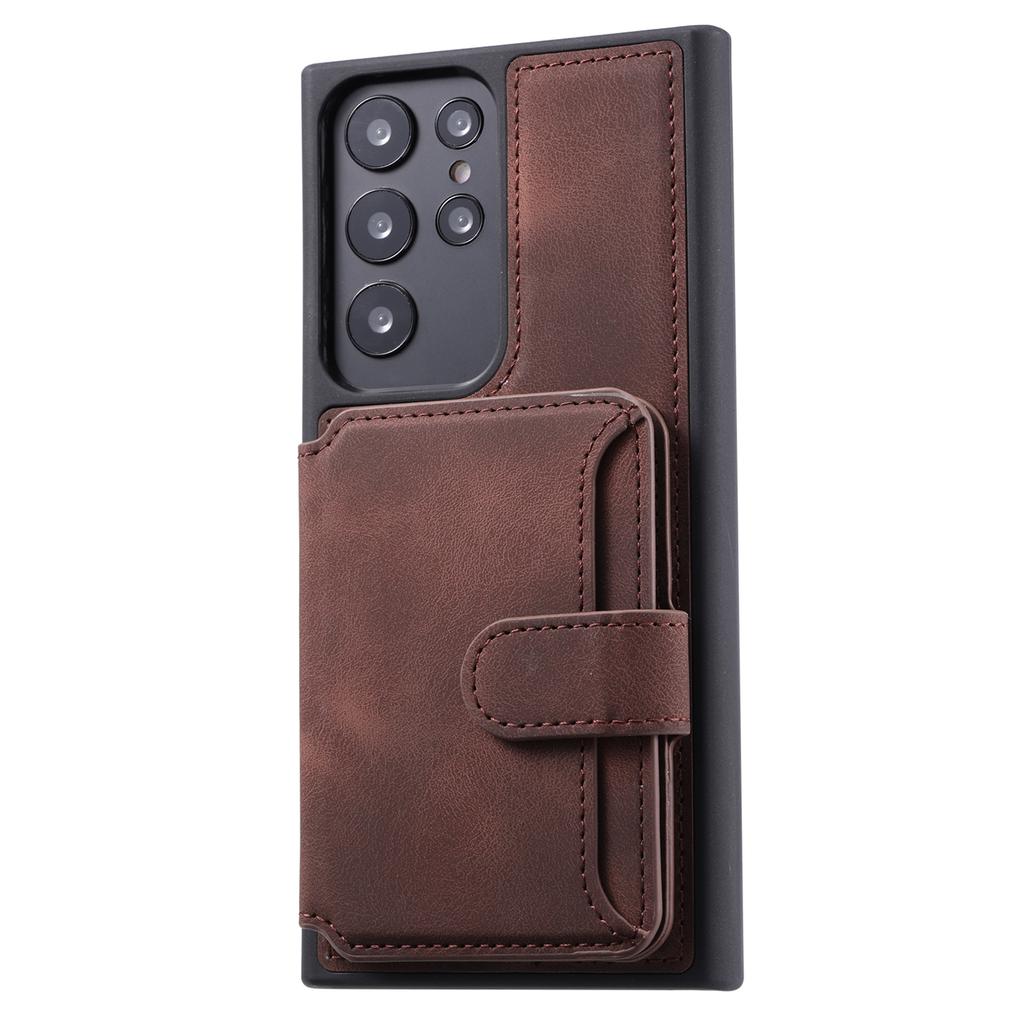 Для Samsung Galaxy S23 Ultra Чехол-подставка из ТПУ с кожаным покрытием, Чехол-кошелек с RFID-блокировкой