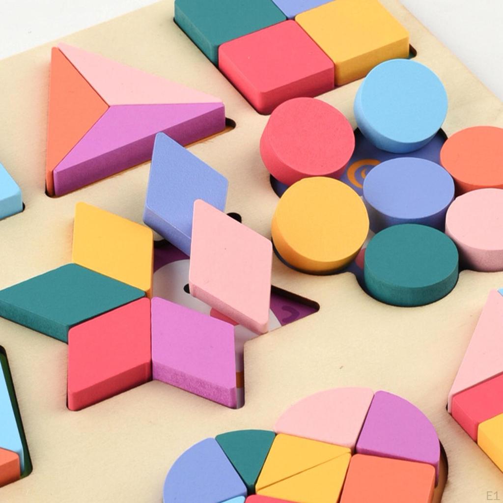 Kids Wooden Shape Puzzles Toys Early Education Birthday Gift Children Fine Motor Skill Game Learning