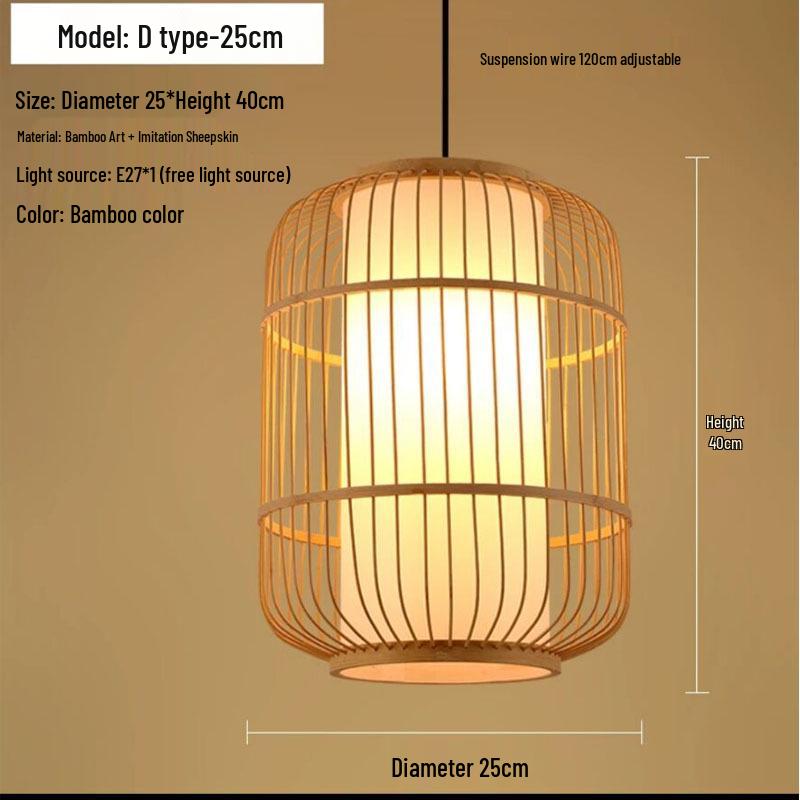 Retro Zen Bamboo Weaving Pendant Lamp for Restaurants & Teahouses