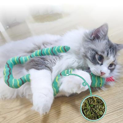 Змея, плюшевая игрушка-дразнилка для кошек, устойчивая к укусам, молярная, интерактивная кошачья мята, жевательная игровая игрушка, товары для кошек
