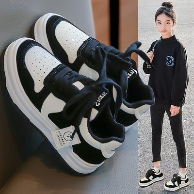 Весна и осень 2025 новые туфли для девочек для детей среднего и старшего возраста туфли на мягкой подошве студенческие нескользящие повседневные туфли мальчики прилив спортивная обувь