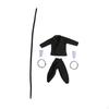 5 Pieces 1/12 Scale Top Coat with Pants Miniature Doll Clothes Arts Fighter Outfit Costume for 6"