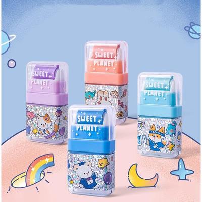 1 шт., ластик Sweet Planet Clean, двухсторонний дизайн, мини-милые чистящие корректирующие инструменты для карандашей