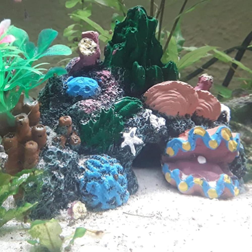 Ocean Color Fish Tank Ornament Irregular Shape Resin Rock Cave Fish Tank Landscaping