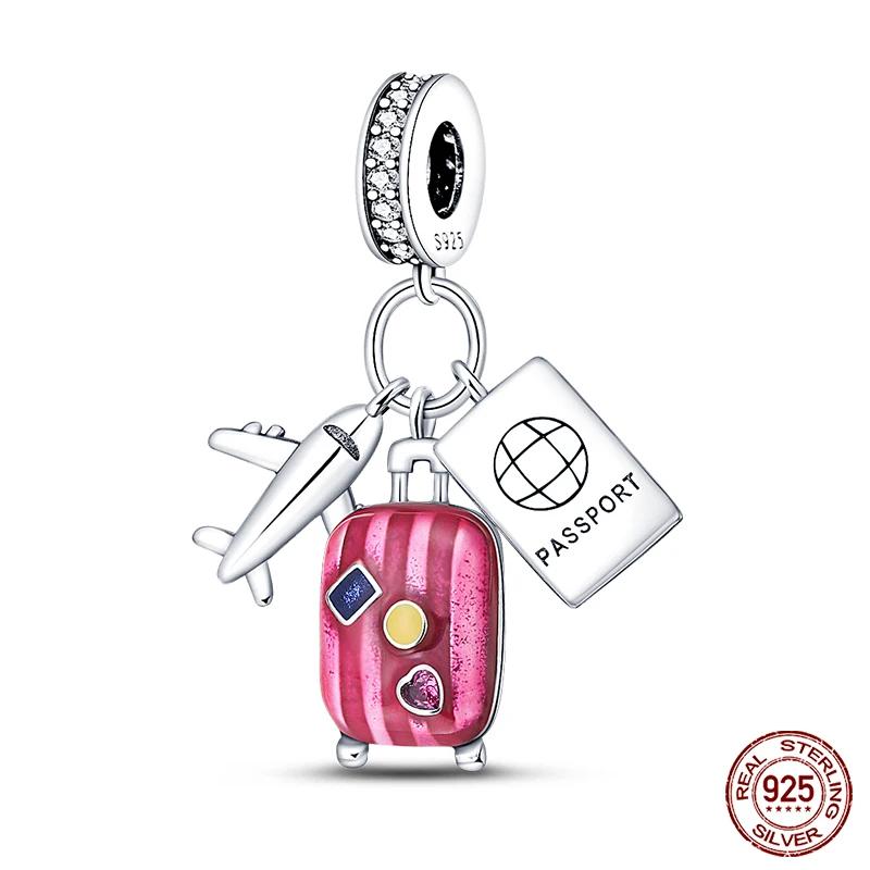 Fashion Copper Travel Aircraft Series Charms Beads Fit Original Bracelets Diy Anniversary Jewelry For Women