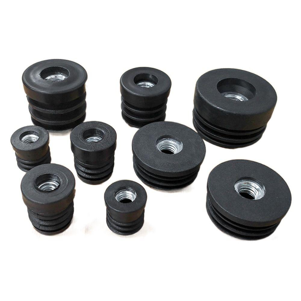 Plastic Pipe Inner Plug Black Furniture Adjustable Feet Dust Cover Nut Hole Plug Table Chair