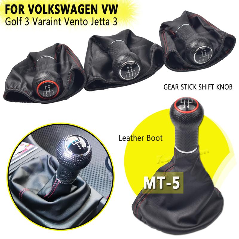 Car Manual 5 Speed Gear Shift Stick Shifter Knob Head Gaitor Boot For Volkswagen VW Golf 3 MK3 Varaint Vento Jetta 3 1992-1998