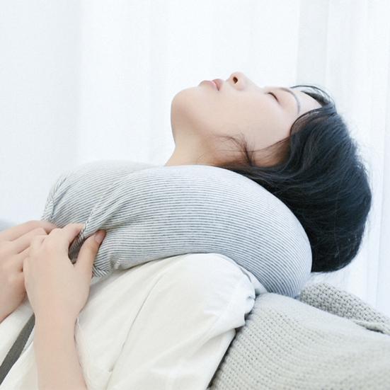 Дорожная подушка для поддержки шеи со скрытой молнией. Супермягкая дышащая регулируемая наполняемая U-образная дорожная подушка для шеи.