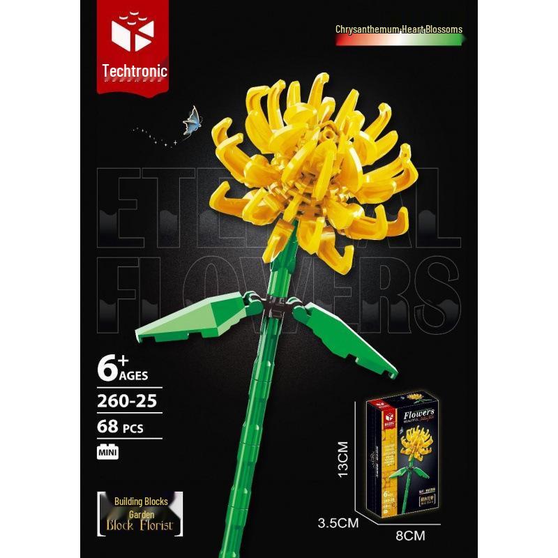 Tulip Lego-Compatible Everlasting Flower Building Blocks: Puzzle Ornament Potted Plant Toy, Valentine's Day Rose Gift.