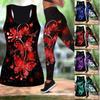 Butterfly Leaf Print Yoga Outfit for Women Fashion 3D Printed Workout Leggings Fitness Sports High Waist Casual Yoga Pants