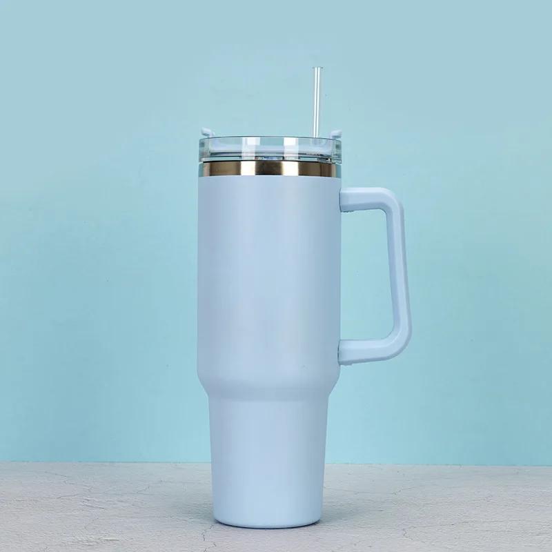 40OZ Stainless Steel Mug Tumbler with Handle High-capacity Insulated Vacuum Mug Keep Cold and Hot Leak Proof Travel Coffee Mug