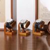 Oirlv SM23502 Wooden Watch Stand Dark Gray Mini Compact Portable Display Storage Photography