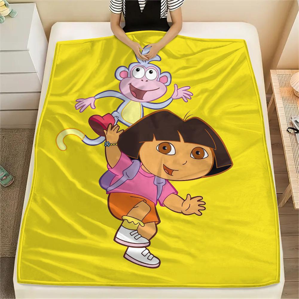 Dora the Explorer2 Flannel Blanket, High quality Comfortable for All Seasons, Home Decor, Warmth and Comfort