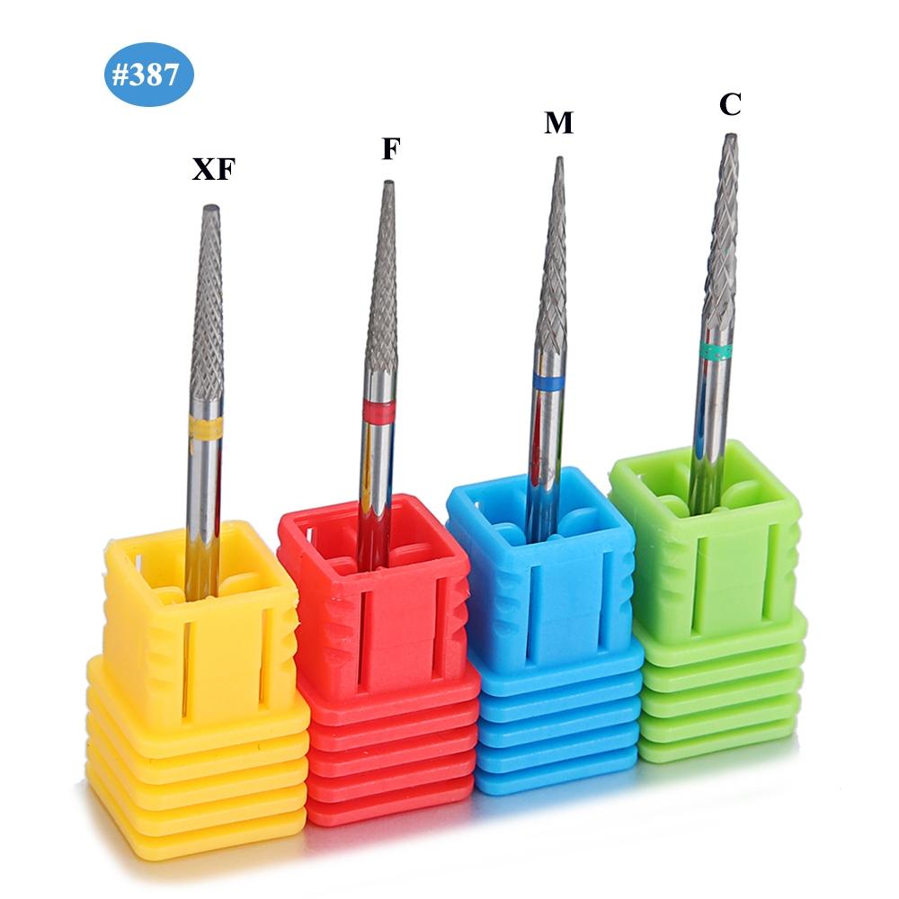 1 шт., конусное сверло для ногтей из карбида вольфрама 3/32 дюйма, вращающиеся фрезы для маникюра, аксессуары для электродрелей, инструмент для фрезерования ногтей