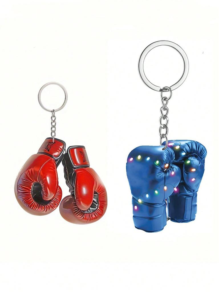 Boxing glove keychain, simple style, men's creative keychain, backpack pendant, round buckle easy to install