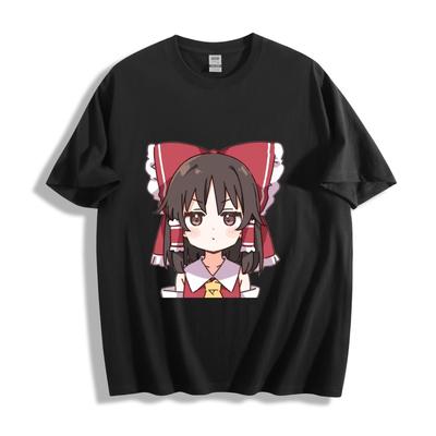 Футболка Touhou Project Рейму Хакурей — чиби-портрет с красным бантом, унисекс.