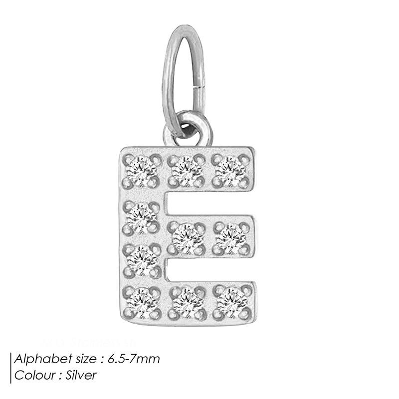 Европейская и американская подвеска-буква из нержавеющей стали, полностью инкрустированная бриллиантами, с вариантами ожерелья и браслета из циркония для самостоятельной сборки