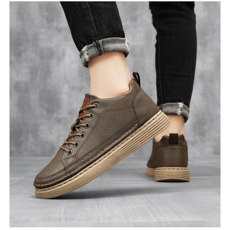 Men S Casual Board Shoes Breathable Waterproof Non Slip Black Korean Style