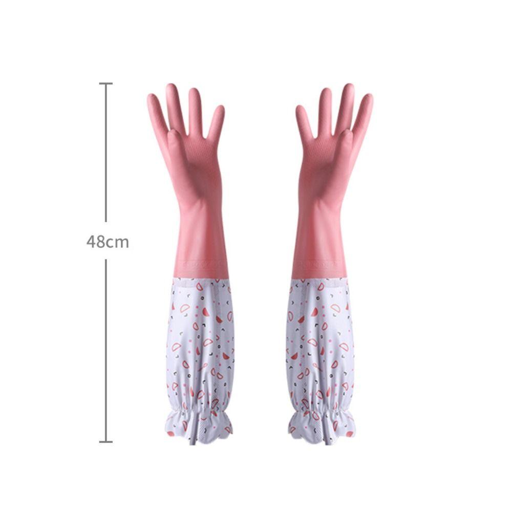 Velvet Winter Cleaning Gloves Latex Housework Gloves Warm Rubber Dish Washing Gloves  Kitchen