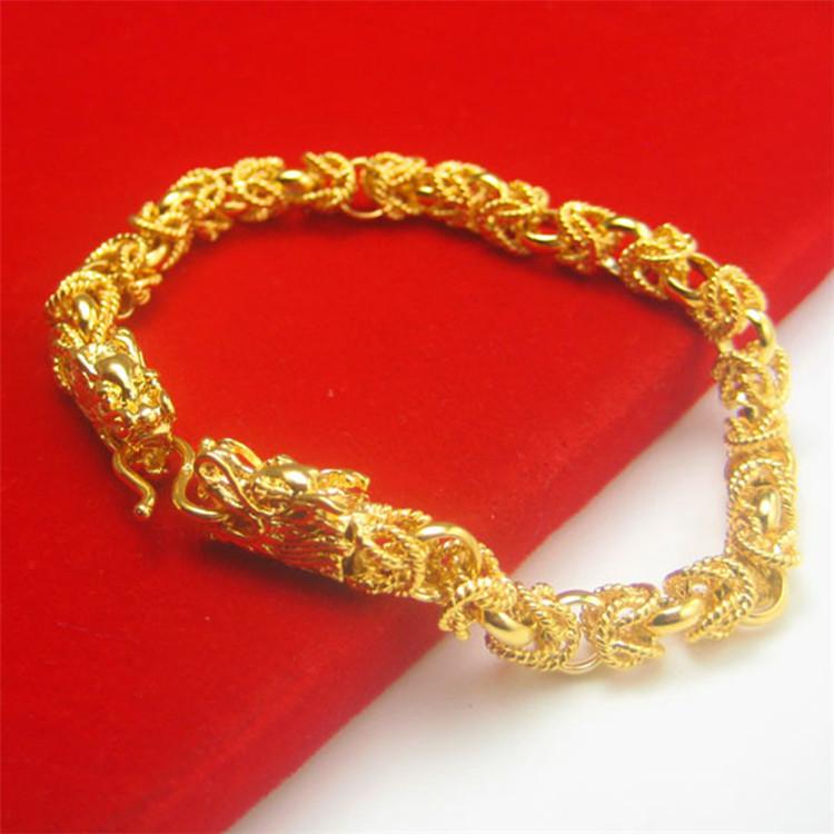 Dubai Jewelry Gold PlatedDouble Faucet Bracelet Atmosphere of the Same Gold Plated Bracelet Vacuum Plating Men and Women Jewelry