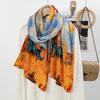 Art Print Wrinkle Pashmina Soft Satin Scarf Large Shawl Wrap
